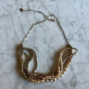 LOFT Gold and Cream Pearl Necklace